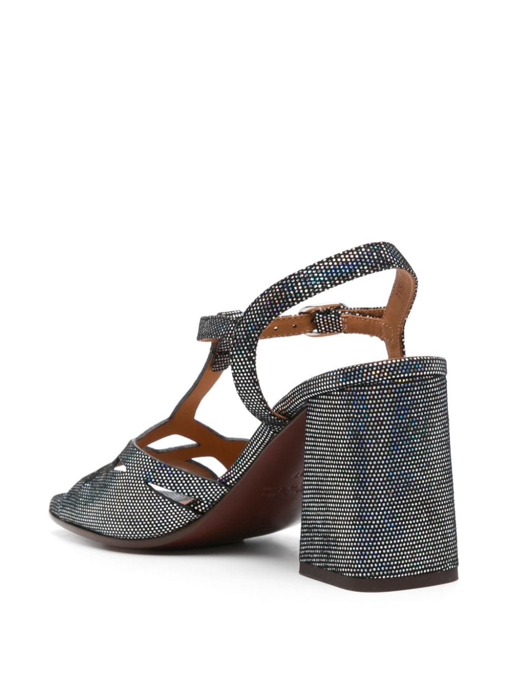 Silver 70mm Plau holographic sandals women CHIE MIHARA